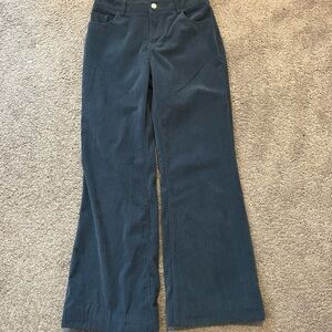 Women's Dark Teal Corduroy Wide-Leg Jeans